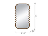 31.4x1.4x74" Oversized Wooden Floor Mirror with Unique Brown Frame W2078P618608