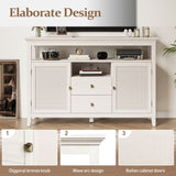 52.8" Rattan Sideboard, Boho Farmhouse Storage with Adjustable Shelves, Accent Buffet B082P232946