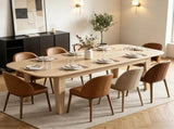 4-6 Person Extendable Oval Dining Table Farmhouse Style Finish Round Edges 09042275
