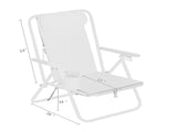 4-Position Adjustable Folding Beach Chair, Steel Tube Frame Oxford Fabric Lounge Chair, 7.9" Seat 99460325