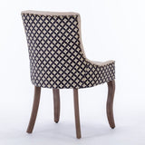 A&A Furniture, Ultra Side Dining Chair, Thickened fabric chairs with neutrally toned solid wood W1143P154099