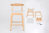 Mid-Century Modern Design Solid Wood 24" Counter Stools ,Upholstered Counter Stools with Wood Legs W2812P269425