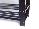 90cm Strip Pattern 3 Tiers Bamboo Stool Shoe Rack Coffee 43428147