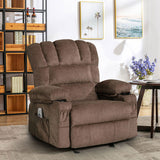 ZNTS Vanbow.Recliner Chair Massage Heating sofa with USB and side pocket 2 Cup Holders W1521111858