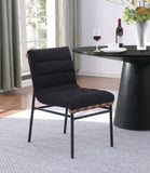 Lahni Black Boucle Fabric Set of 2 Dining Chair with Black Iron Legs B061P234544