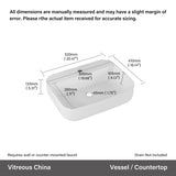 Bothwa Home Rectangular Countertop Ceramic Wash Basin CUPC Certified B2724P262845