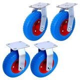 4PCS 8IN CASTER FLAT FREE, Caster Wheel, Swivel Plate, Steel Hub with Ball W465130444
