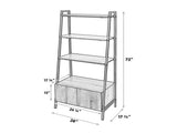 4 Tier Bookcase Bookshelf with Cabinet for Bedroom, Living Room, Office 31274658