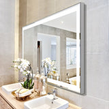 30x36 inch LED Bathroom Vanity Mirror Wall Mounted Adjustable White/Warm/Natural Lights Anti-Fog W708P176757