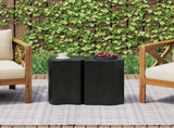2-in-1 Irregular MGO End Table, Split Design, Small Space Friendly,Indoor Outdoor Use,Black Color N770P284171B