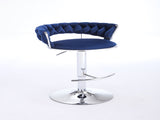 Set of 2 Bar Stools,with Chrome Footrest and Base Swivel Height Adjustable Mechanical Lifting Velvet W1249P247741