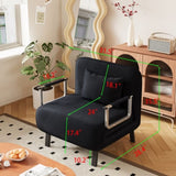 31.5 Convertible Chair Bed, Tri-Fold Sofa Bed with Adjustable Backrest & Pillow, Leisure Chaise W1767P220577