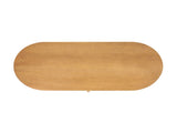 Jesse 55.5" Single Drawer Fluted Oval Console Desk, Honey Brown Rubberwood B2719P277875