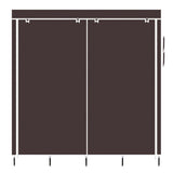 ZNTS 67" Clothes Closet Portable Wardrobe Clothes Storage Rack 12 Shelves 4 Side Pockets Dark Brown 71588089