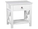 Nightstand Modern End Table, Side Table with 1 Drawer and Storage Shelf, White 35743905