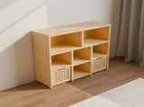Bamboo 8 Cube Book Shelf,Kids Bookshelf with 2 Drawers ,Modern Open Storage Organizer,Display W2207P504620