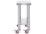 Stainless Steel Work Table 12 x 24 x 34 Inch, 700 lbs Capacity, Mobile Design with Adjustable 25184559