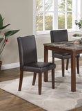 Classic Stylish Espresso Finish 5pc Dining Set Kitchen Dinette Faux Marble Top Table Bench and 3x B011P148645