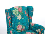 Modern Accent with Retro Wood Legs, Comfy Upholstered Armchair, Floral Design Single Sofa 90825210