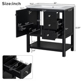 30inch Transitional Style Bathroom Vanity Cabinet Combo with Ceramic Sink,Soft Close Door N729P171882B