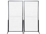 2-Pack 24"x67" Commercial Grid Wall Display with T-Base Stand - Double-Sided Wire Panel System for 74791773