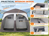 2-Person Pop Up Changing Tent, Dark Brown Portable Outdoor Shower Tent with 2 Rooms 2 Doors, Instant 29697306
