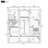 Outdoor Cat House, DIY Cat Enclosure, Cat Catio with Double Enter Doors, 62.8"L x 32.2"W x68.5"H N719P283198E