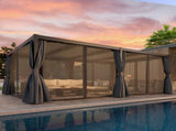 12' x 20'Pergola Modern Style with Adjustable Louvers for Outdoor Roof, Garden, Easy Assembly, 25174613