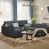 Modular Sectional Sofa with Storage Seat Upgrade Convertible Sofa Couch for Living Room/Deep 27'' B2716P236658
