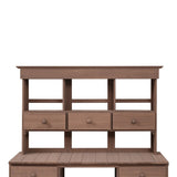 ZNTS Garden Potting Bench Table, Rustic and Sleek Design with Multiple Drawers and 69749146