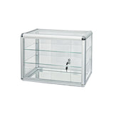 Tempered Glass Counter Top Display Showcase with Sliding Glass Door and Lock,Standard Aluminum W2221P201223