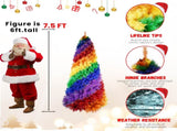 6ft Rainbow Spiral Christmas Tree, 1248 Branch Tips, Colorful PVC Artificial Holiday Tree with 84468367