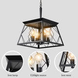 (Same as W1340111203/L1009) 4-Light Farmhouse Chandeliers For Dining Room Black(No Bulbs) W1340P206636