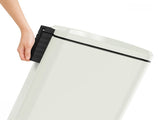 White 17 Gallons Pedal Trash Can with Soft Close Lid, Removable Inner Bucket & Detachable Wheels, 33350402