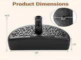 Refillable Half-Round Patio Umbrella Base, 55 LBS Mixed Fill Capacity for Secure Stability 93660627