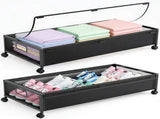 Under Bed Storage Containers with Wheels, 2 Pack Underbed Shoe Storage Organizer with Clear Lids, 60715842