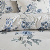 7 Piece Printed Seersucker Comforter Set with Throw Blanket Blue King/Cal King B03597122
