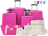 Hardshell Luggage Sets 4 pcs Bag Spinner Suitcase with TSA Lock Lightweight-16"20"24"28" PP310249AAH