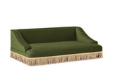 Duchess 33" Medium Princess Pet Bed Sofa with Fringe Skirt, Olive Green Performance Velvet B2719P479031