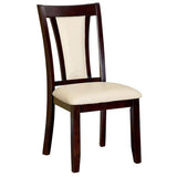 ZNTS Contemporary Set of 2 Side Chairs Dark Cherry And Ivory Solid wood Chair Padded Leatherette B01182309