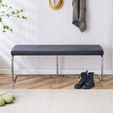 Black shoe changing bench silver metal legs, sofa bench dining chair, suitable for bedroom fitting W1151131314