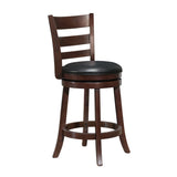 360-Degree Swivel Counter Height Chair Dark Cherry Finish Comfortable Footrest Solid Wood Dining B011P220994