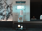 LED lights Glass Display Cabinet 4 Shelves with Door, Floor Standing Curio Bookshelf for Living Room W1806P197871