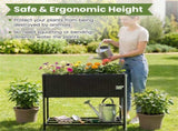 28" Elevated Raised Planter Box with Storage Shelf, Ergonomic Garden Bed for Patio Balcony Herb 14565197