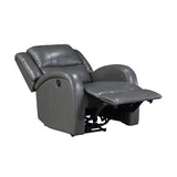 Modern Living Room Furniture 1pc Power Reclining Chair Gray Faux Leather Upholstery Plush Seating B011P256236