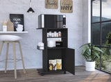 Napenthe 1-Shelf Kitchen Cart with Caster Black Wengue B06280102
