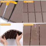 Plastic Interlocking Deck Tiles, 11.8"x11.8", Patio Flooring Outdoor Waterproof All W2882P204154