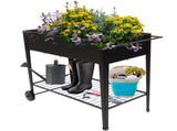 Planting Box With Wheels Black 29008852