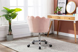 ZNTS COOLMORE Velvet Home Office Chair with silver Base, Modern Cute Shell Back Upholstered Desk Chair W39523203