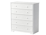 5-Drawer Cabinet with Solid Wood Veneer and Paint P2 MDF P2 Particleboard Storage Cabinet 83343966